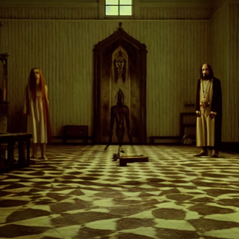 Satanists, Occult, Ceremony, Liminal Space, Sigil On The Floor, Southern Gothic, Wes Anderson 3
