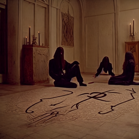 Satanists, Occult, Ceremony, Liminal Space, Sigil On The Floor, Southern Gothic, Wes Anderson 4